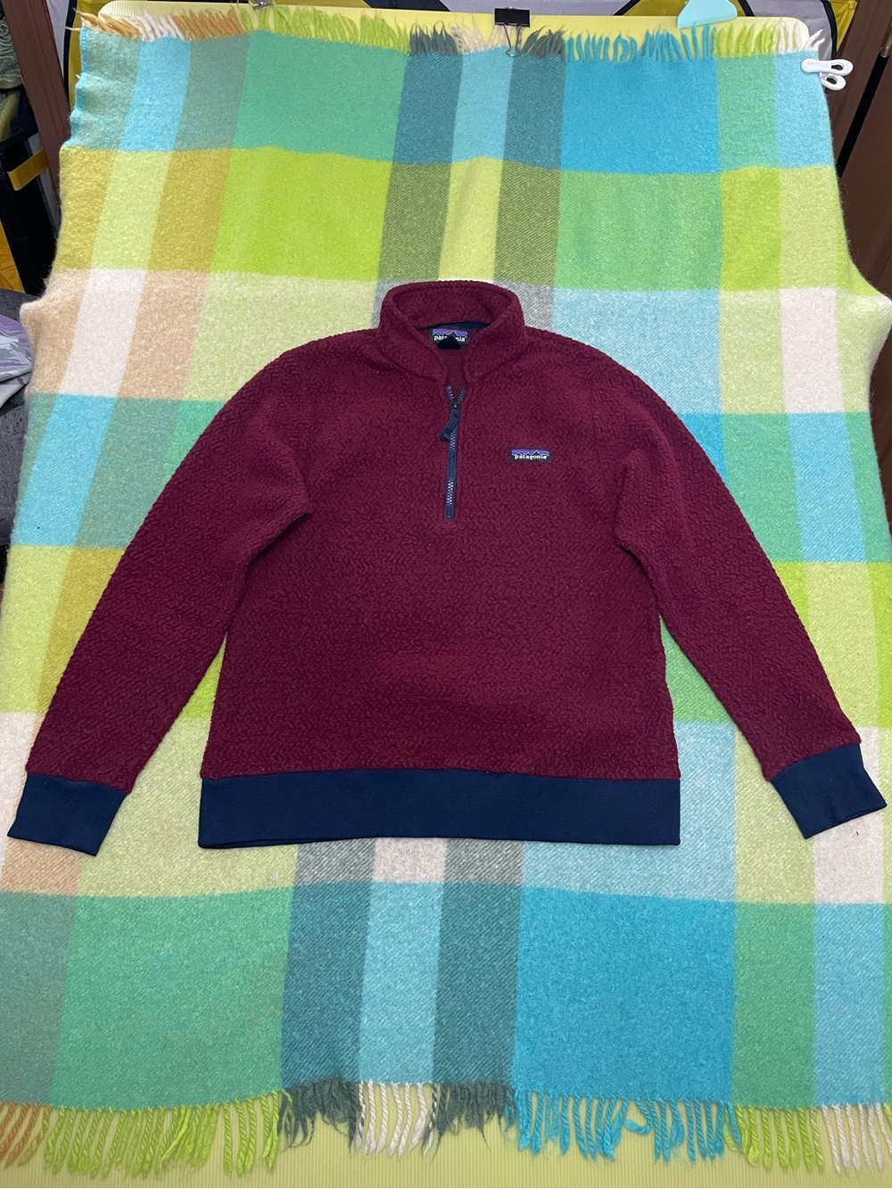 Patagonia Men’s Maroon Half-Zip Sherpa Fleece Pullover